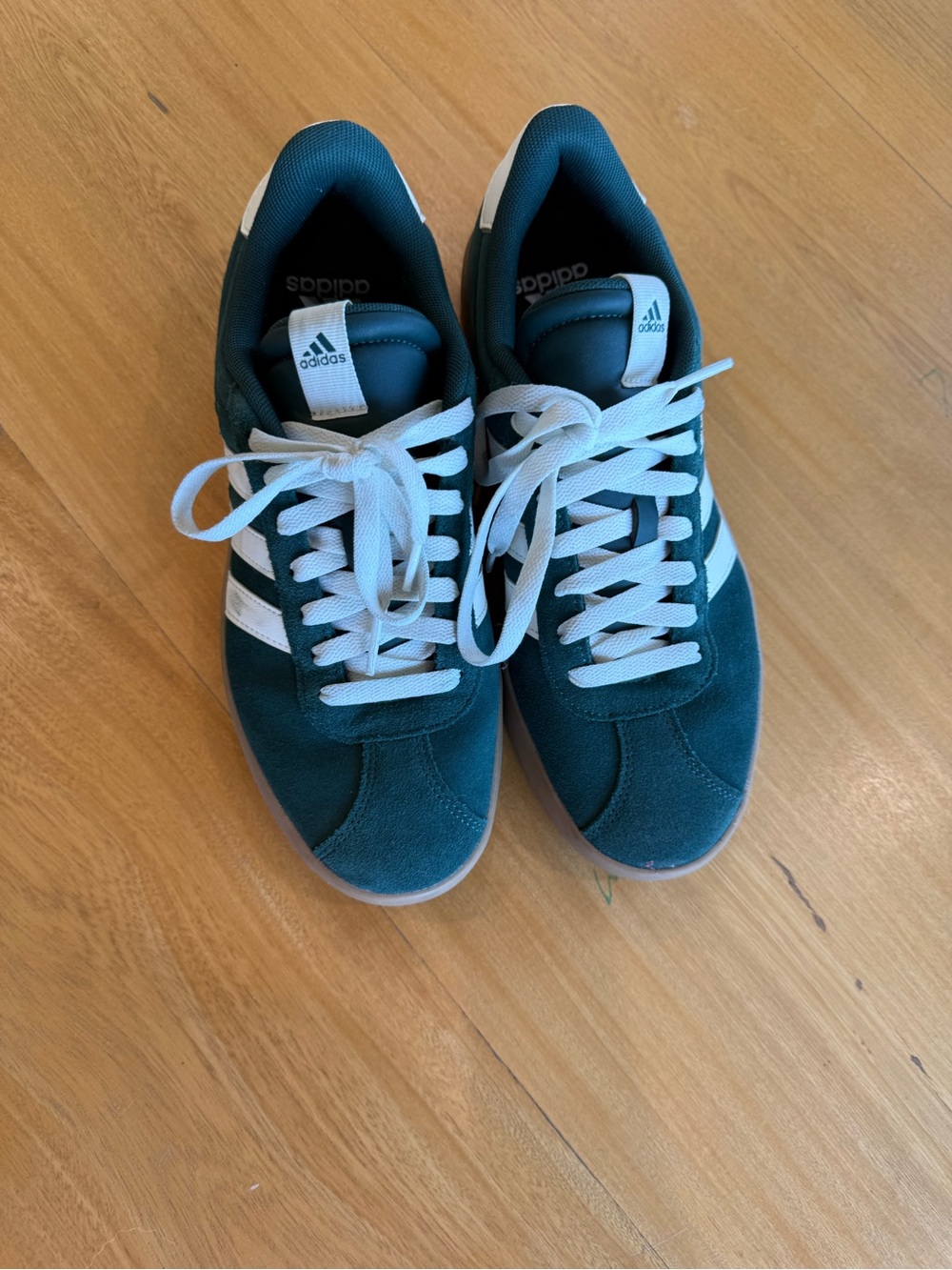 adidas Green and White Low-Top Suede Sneakers